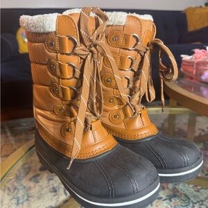 Brown and Black Winter Boots